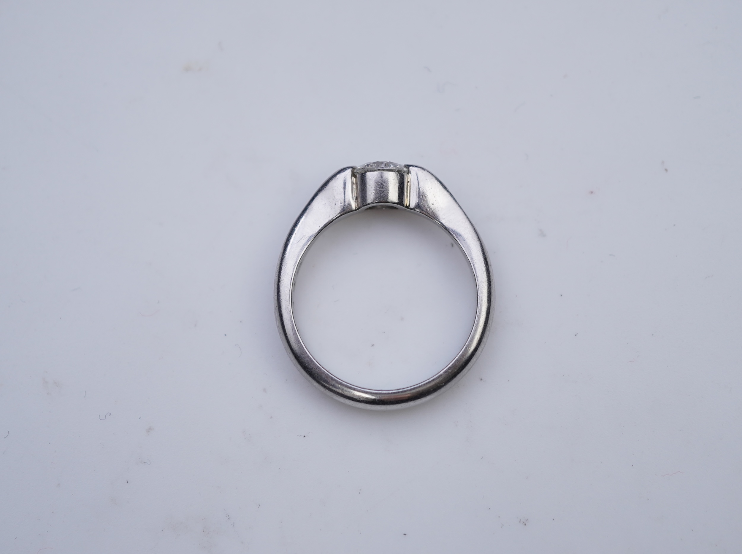 A diamond solitaire ring